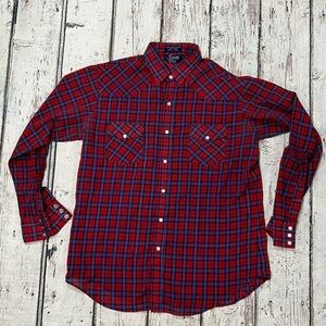 Vintage Western Stats Plaid Rockabilly Rancher Pearl Snap Cowboy Shirt